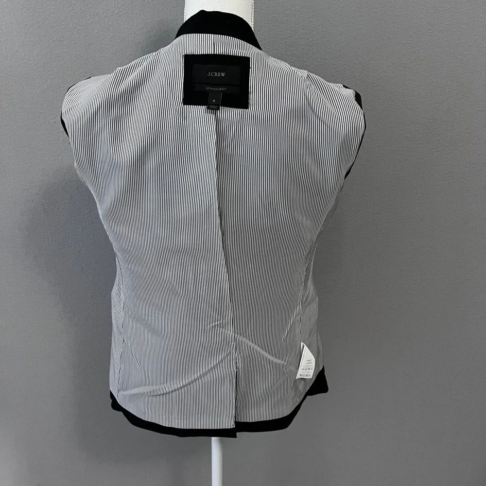 J.Crew Schoolboy Blazer Women 6 Black Gold Button Professional Preppy Academia